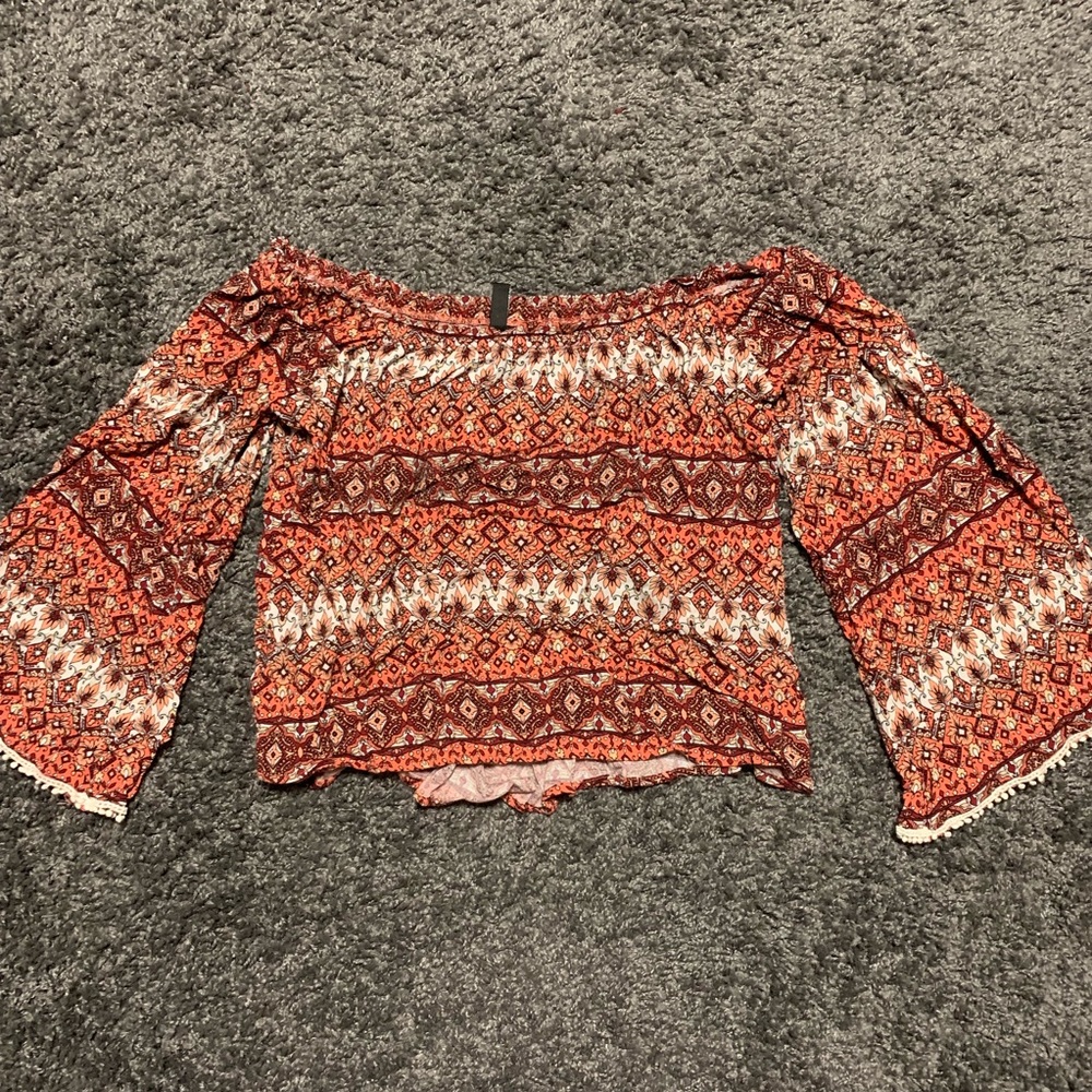 Off the shoulder floral blouse